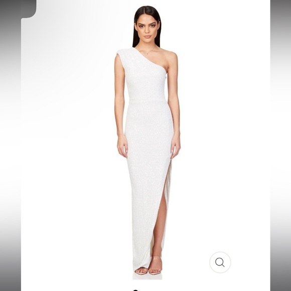 Nookie Gold Sequin Embellished One Shoulder Veda Gown Maxi Dress ✨ Small NWOT - Picture 3 of 6